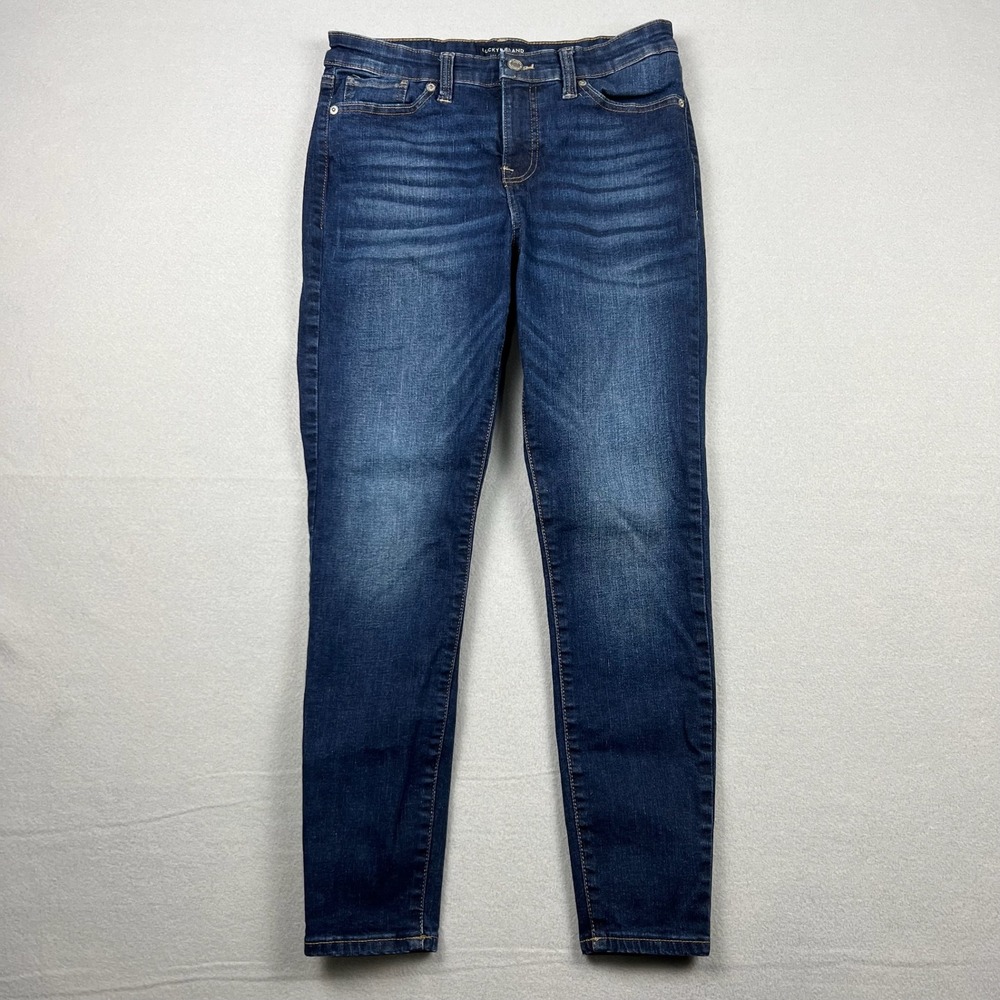 Lucky Brand Womens 8/29 Blue Ava Super Skinny Ankle Mid Rise Denim Jeans - Picture 1 of 9